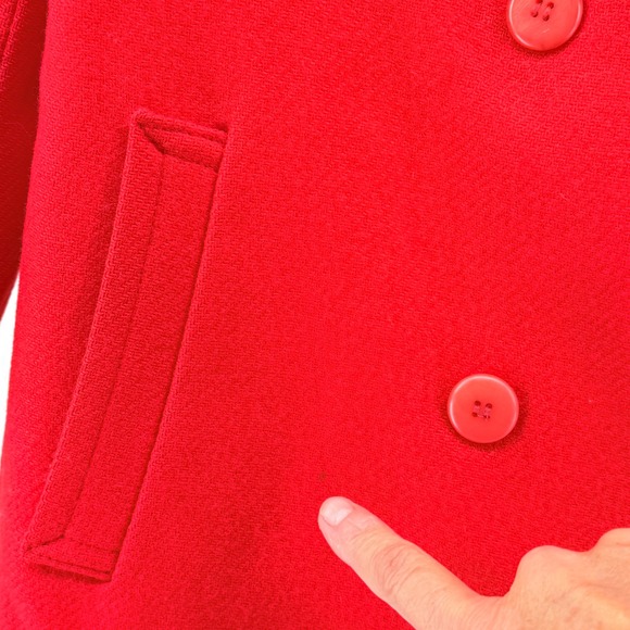 Vintage Pendleton Wool Womens Red Double Breasted Coat Jacket Sz ? Preppy *read* - Picture 12 of 16